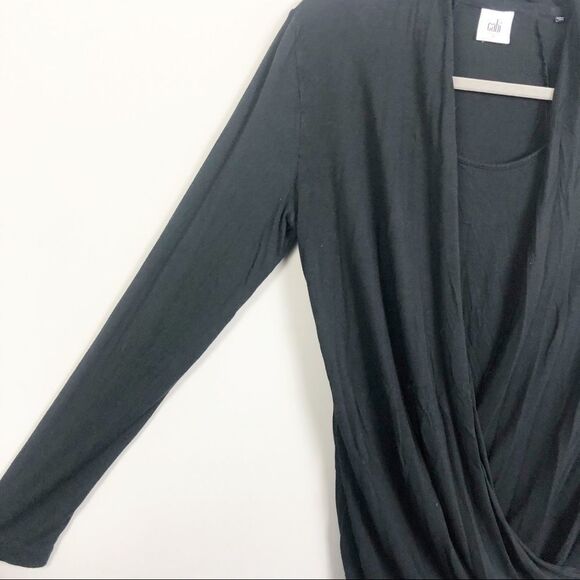 CABI | Long Sleeve Fickle Tee Wrap Front Black S - Picture 5 of 10